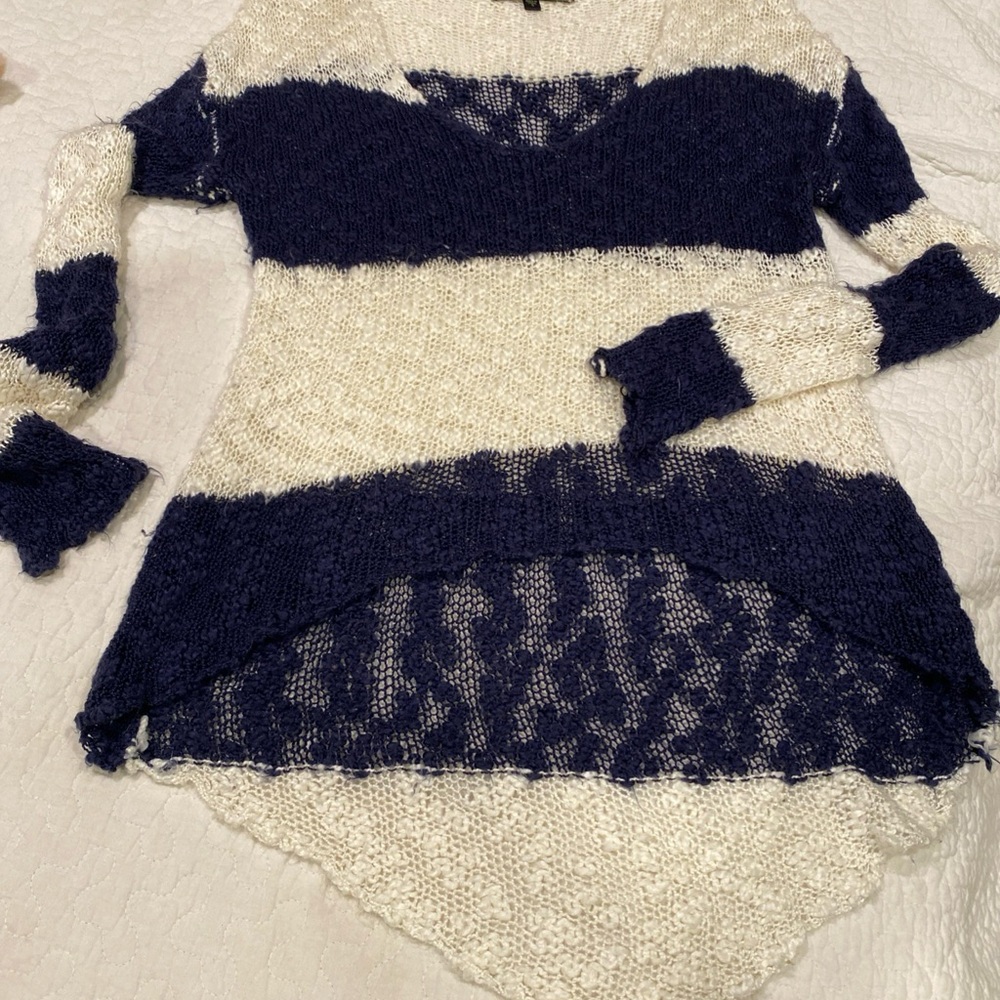 Love Stitch Navy and White Striped Sweater - Picture 2 of 7